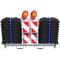 SET | with 10 barrier grids, beacons, base plates and lamps | traffic panel: 36NOX, panel fence: 33520KA, base plate: 31NOX, with film RA1/A
